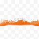矢量橙色城市剪影