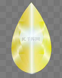 水晶黄色图片_手绘黄色钻石插画