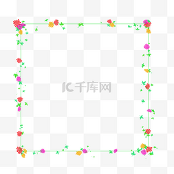 唯美风方形花朵边框