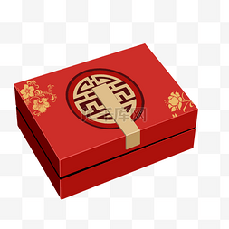 赠品图片_喜庆红色礼物盒子PSD透明底