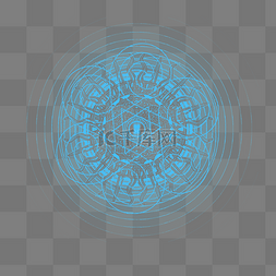 魔法阵图片_圆形青色魔法阵PSD透明底