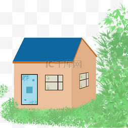 绿色房子图片_绿色卡通房屋可爱房子