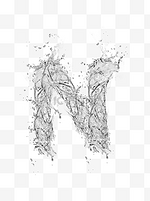 酷炫水花特效字母分层素材N