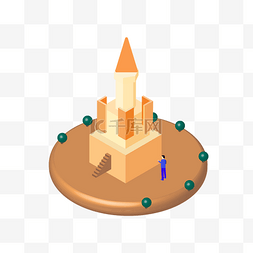 2.5d轴测图小城堡