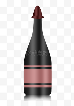 手绘黑色瓶子图片_手绘黑红瓶子插画
