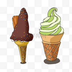 手绘涂鸦冰淇凌雪糕三种口味