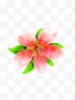 春天美丽手绘水彩图片_手绘水彩风格唯美桃花可商用元素