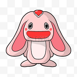 粉色大耳朵兔子插画
