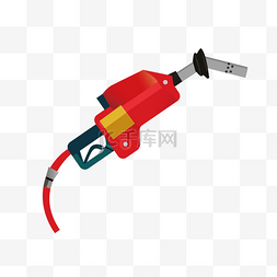 汽车加油的卡通图片_手绘红色的加油枪插画