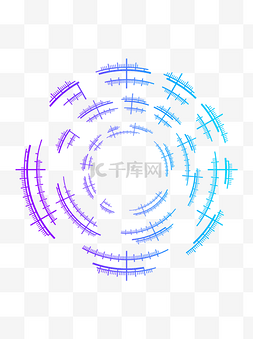 未来科技线条图片_未来科技穿梭圆形蓝紫渐变线条装