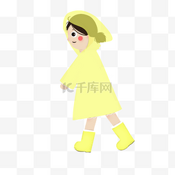 黄色雨衣图片_穿着黄色雨衣的人