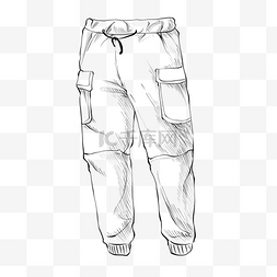线描服装裤子插画