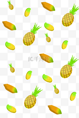 甜甜的水果图片_美味水果菠萝插画
