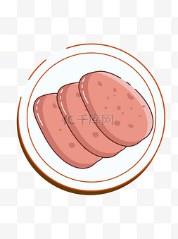 卡通手绘风格美食图片_卡通手绘MEB风格香肠片矢量图