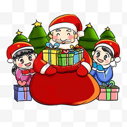 系列圣诞老人图片_圣诞节欢聚系列卡通手绘Q版送礼