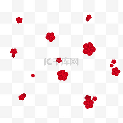 红色好看图片_中国风手绘梅花花瓣