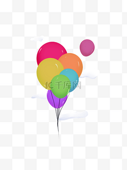 彩色艳丽图片_漂浮的彩色艳丽的气球