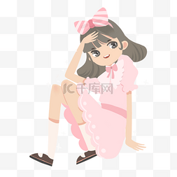 手绘公主女孩插画