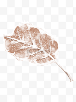 树叶雪覆盖图片_彩绘被雪覆盖的一片叶子设计可商