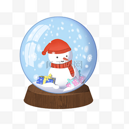 圣诞雪人圣诞音乐盒插画