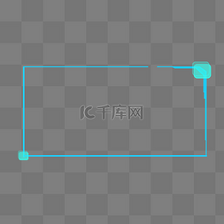 文字透明边框图片_简约蓝色科技边框元素