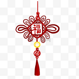 红色中国风福图片_中国结新年装饰挂件