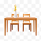 手绘木质桌椅插画