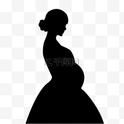 怀孕剪影图片_穿着裙子的孕妇剪影矢量