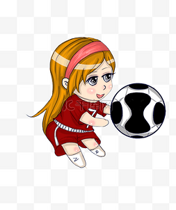 足球世界杯女孩宝贝卡通插画
