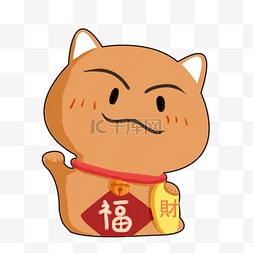 小招财猫图片_新年黄色的招财猫