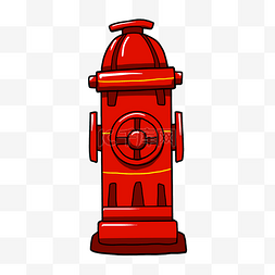 红色消防栓图片_手绘卡通消防栓插画