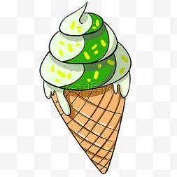 绿色冰激凌图片_绿色冰激凌甜筒 