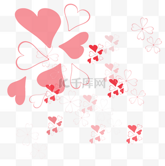 唯美红色桃心矢量元素