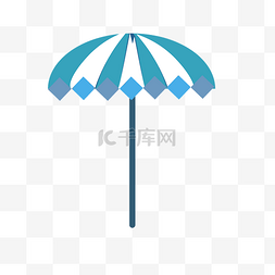 矢量卡通扁平夏日海滩旅游遮阳伞