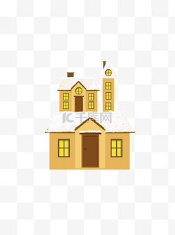 小房子插画ai图片_卡通可爱圣诞节雪屋设计