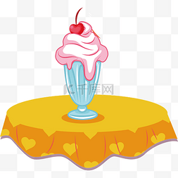 卡通冰激凌雪糕图片_桌子上的冰激凌png
