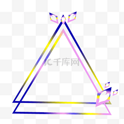 手绘蓝色三角形插画