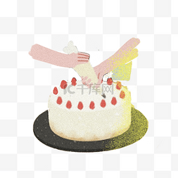 卡通草莓蛋糕免抠图