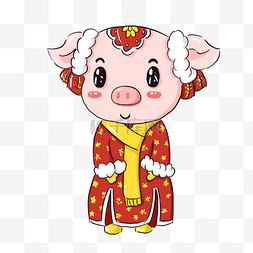 猪年新年可爱吉祥猪猪