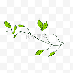 绿色装饰手绘叶子图片_手绘水彩植物叶子免抠图