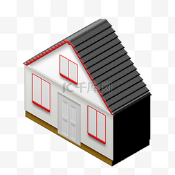 手绘建筑立体图片_2.5d建筑插画手绘小房子