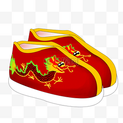 手绘中国风小鞋插画