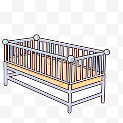 床插画图片_精美的婴儿小床插画