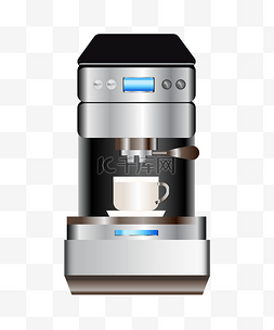 咖啡咖啡机图片_黑色的咖啡机手绘插画