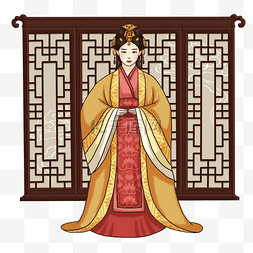 古代手绘古代美女图片_汉朝美女手绘插画