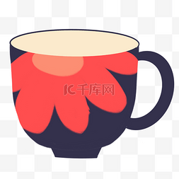 大红花陶瓷咖啡杯