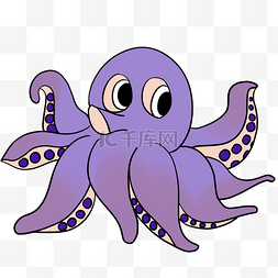 可爱海洋动物卡通图片_手绘卡通章鱼插画