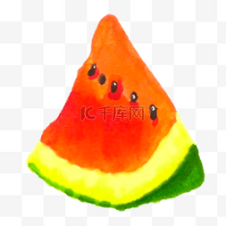 红西瓜图片_一块三角形的红西瓜