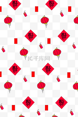 福字灯笼底纹