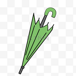 绿色雨伞卡通素材免费下载